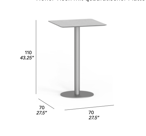 expormim I Flamingo Bartisch 70 cm, quadratisch