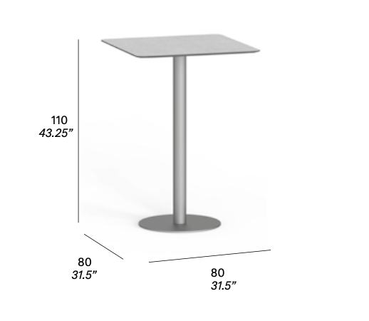 expormim I Flamingo Bartisch 80 cm, quadratisch