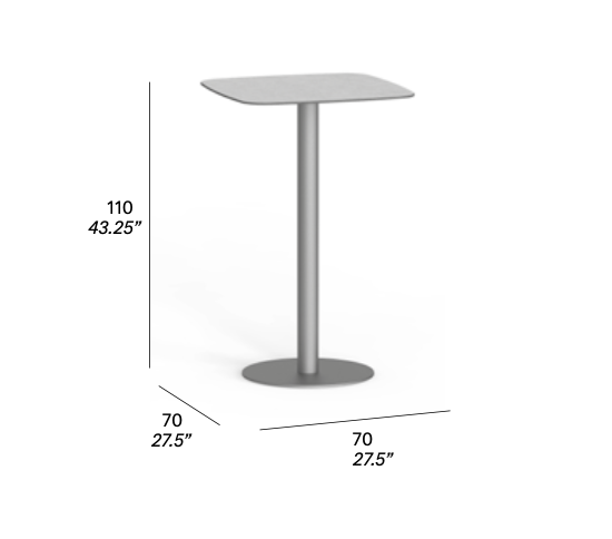 expormim I Flamingo Bartisch 70 cm, elliptisch