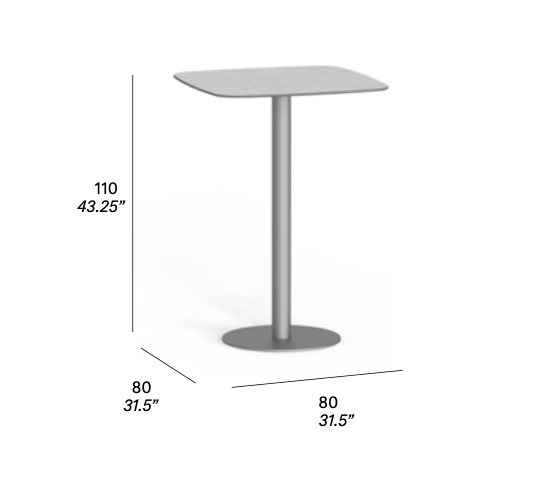 expormim I Flamingo Bartisch 80 cm, elliptisch