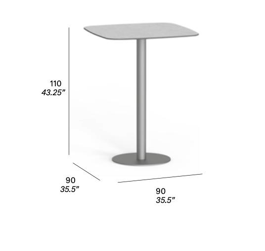 expormim I Flamingo Bartisch 90 cm, elliptisch