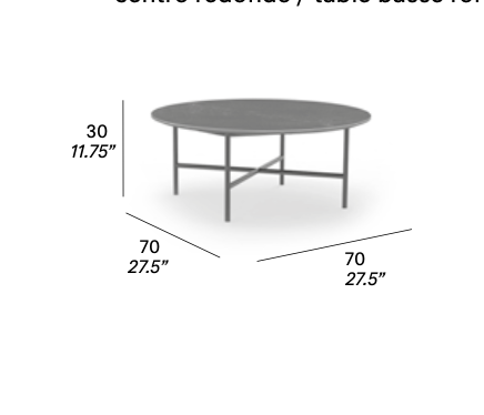 expormim I Grada niedriger Loungetisch 70 cm, rund