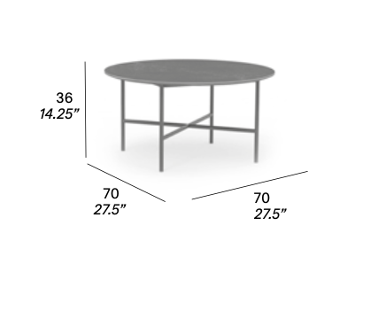 expormim I Grada Loungetisch 70 cm, rund