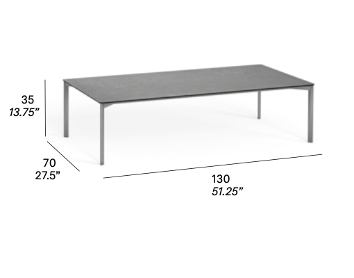 expormim I Bare Loungetisch 130 cm, rechteckig