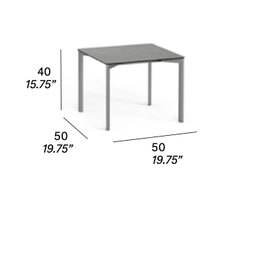 expormim I Bare Beistelltisch 50 cm, quadratisch