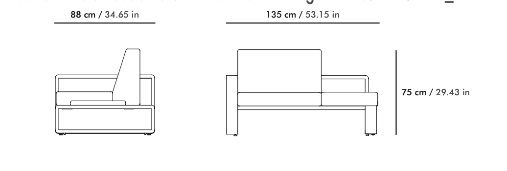 Ego Paris I Kama Lounge Récamiere mit Armlehne rechts