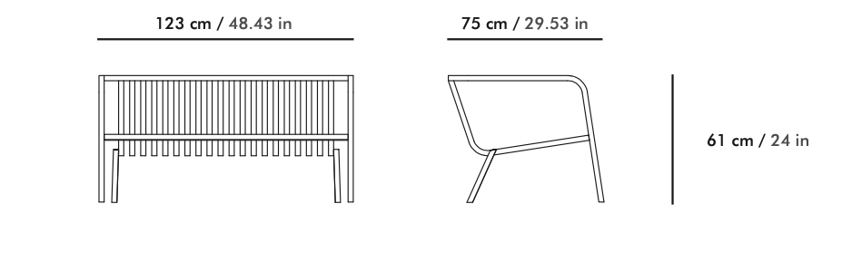 Ego Paris I Sutra Doppelbank 123 cm