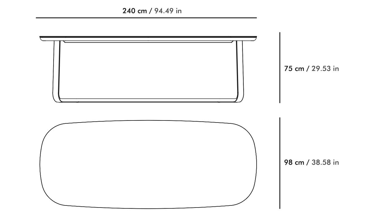 Ego Paris I Marumi Esstisch 240 cm, oval