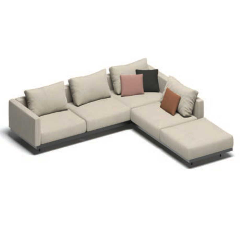 Todus I Dongo modulares Eck-Loungesofa mit Hocker 274/273 cm