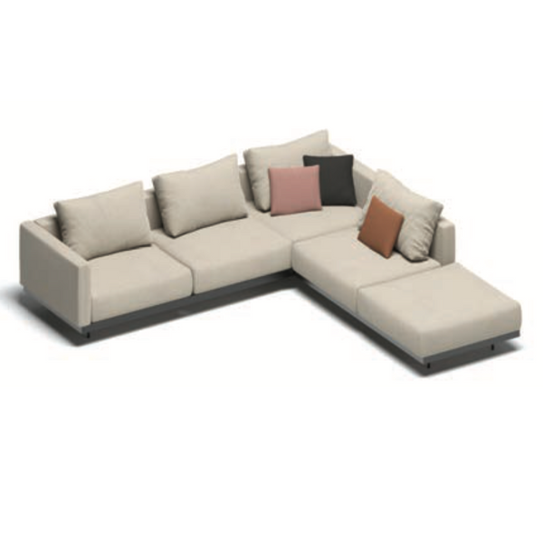 Todus I Dongo modulares Eck-Loungesofa mit Hocker 274/273 cm