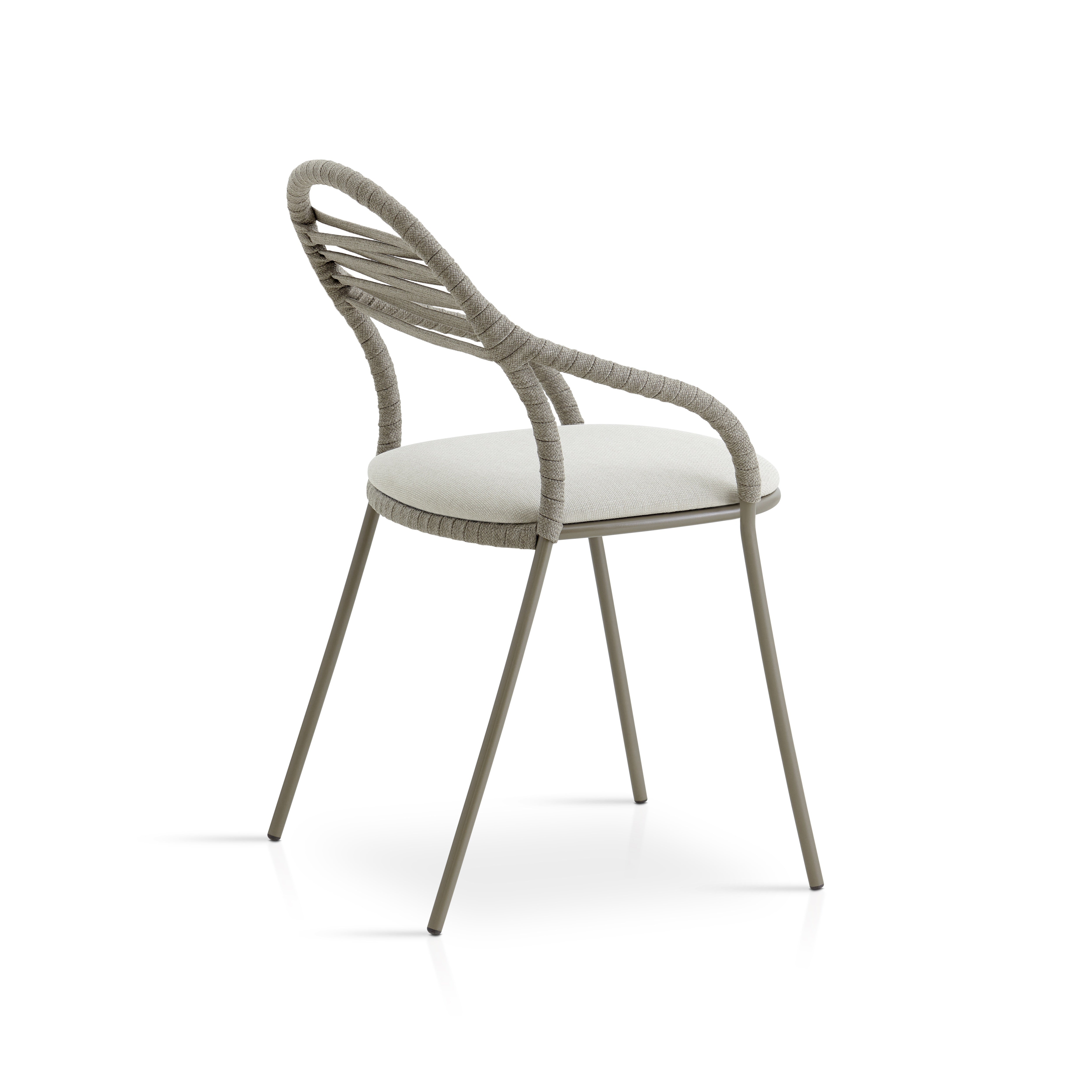 expormim I Petale Armlehnenstuhl mit Seil im horizontalen Muster, 2er Set