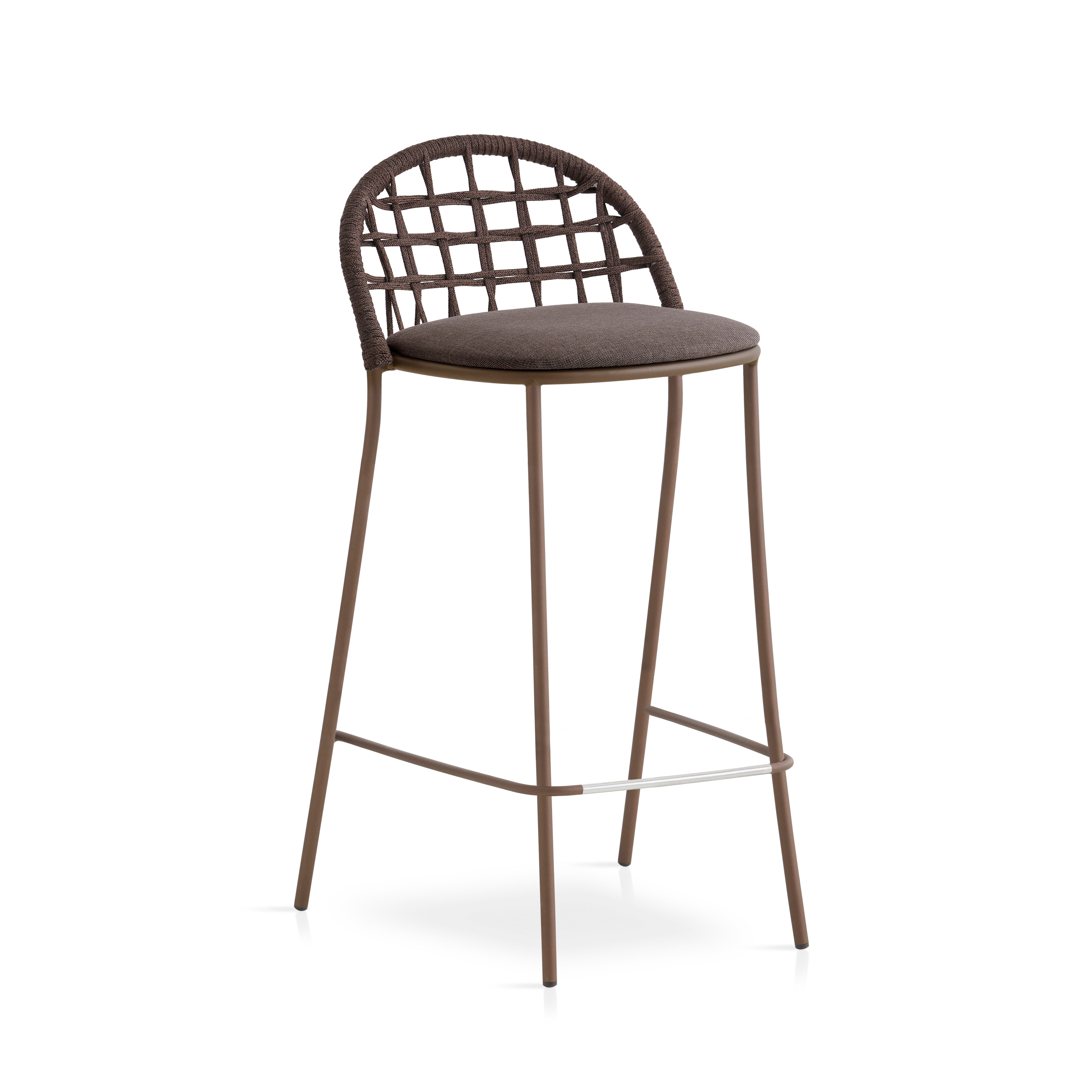 expormim I Petale Barstuhl mit Seil im Gittermuster, 2er Set