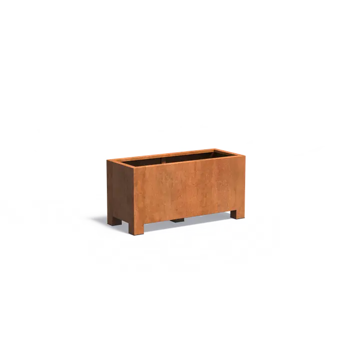 Adezz I Carrez mit Füßen aus Cortenstahl, rechteckig