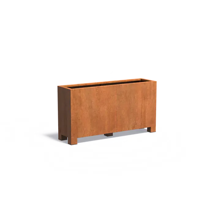 Adezz I Carrez mit Füßen aus Cortenstahl, rechteckig