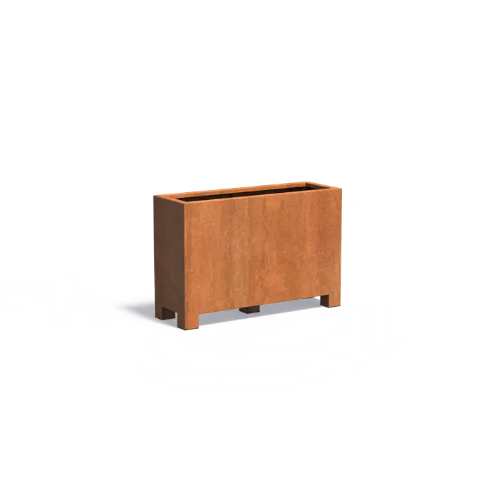 Adezz I Carrez mit Füßen aus Cortenstahl, rechteckig