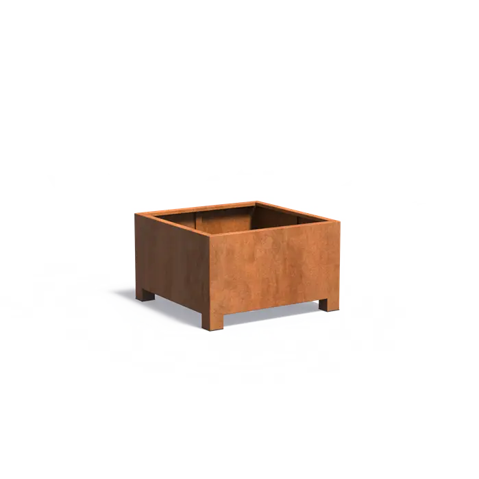 Adezz I Carrez mit Füßen aus Cortenstahl, quadratisch