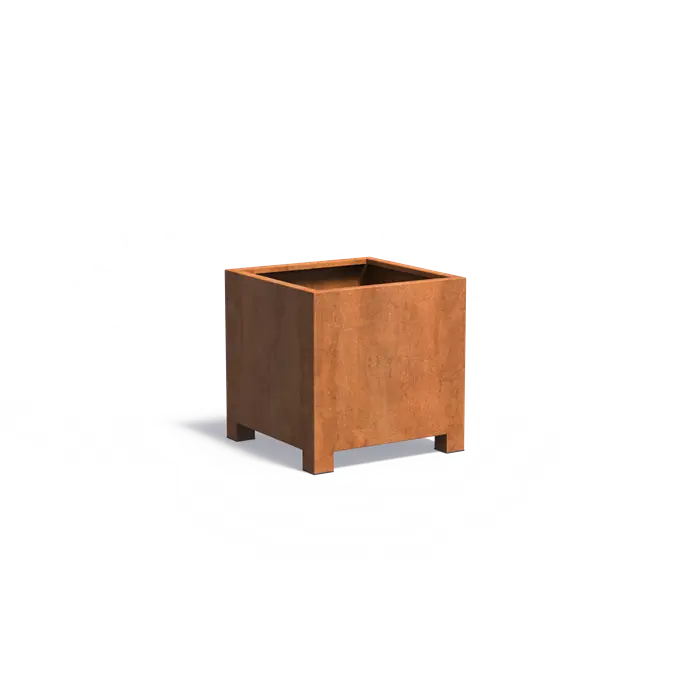 Adezz I Carrez mit Füßen aus Cortenstahl, quadratisch