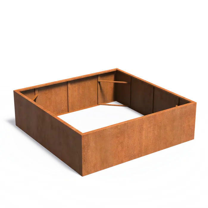 Adezz I Carrez Umrandung aus Cortenstahl ohne Boden, quadratisch