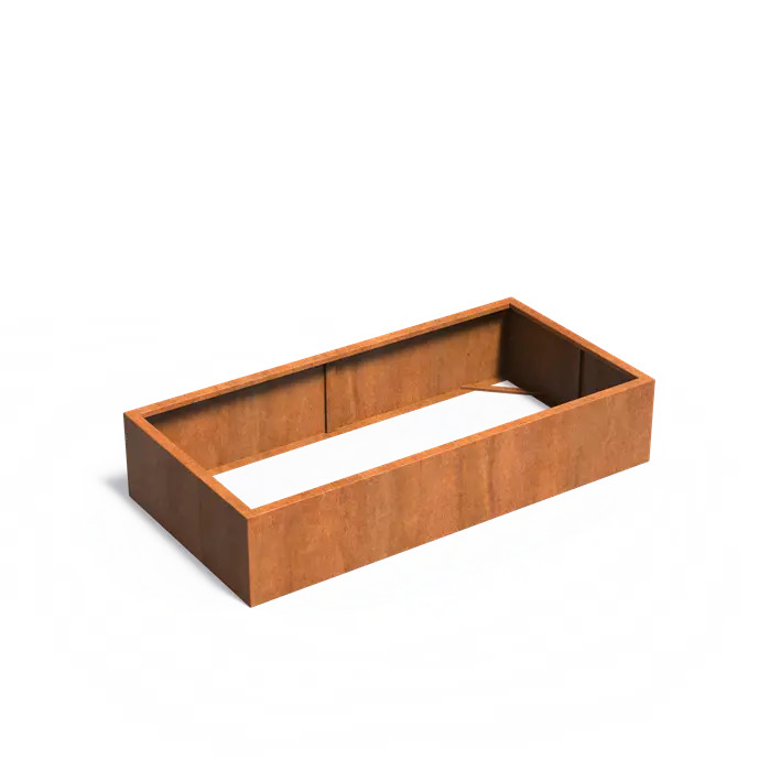 Adezz I Carrez Umrandung aus Cortenstahl ohne Boden, rechteckig