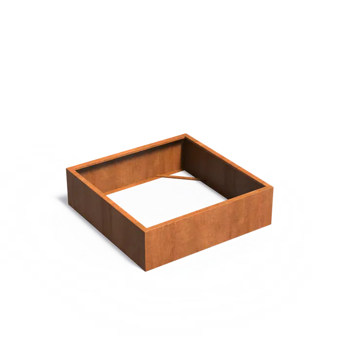 Adezz I Carrez Umrandung aus Cortenstahl ohne Boden, quadratisch