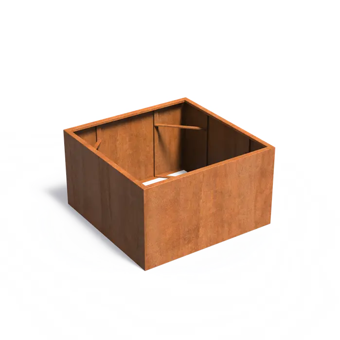 Adezz I Carrez Umrandung aus Cortenstahl ohne Boden, quadratisch