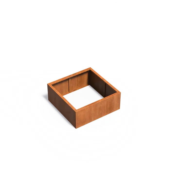 Adezz I Carrez Umrandung aus Cortenstahl ohne Boden, quadratisch