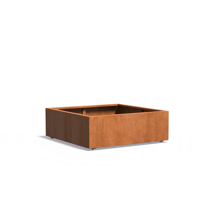 Adezz I Carrez mir Rädern aus Cortenstahl