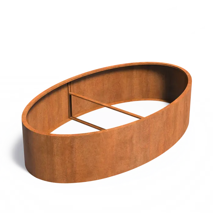 Adezz Ellipse planter made of Corten steel without base 