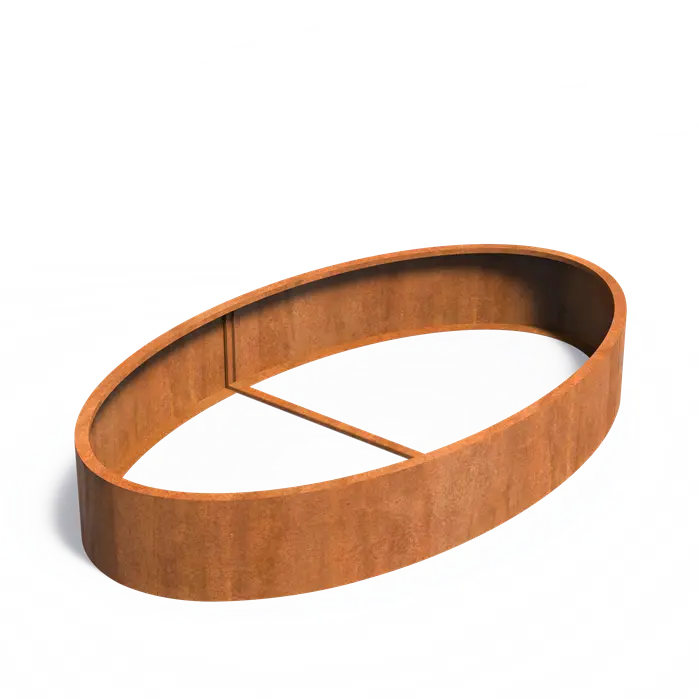 Adezz I Ellipse Pflanzgefäß aus Cortenstahl ohne Boden