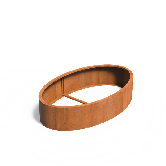 Adezz I Ellipse Pflanzgefäß aus Cortenstahl ohne Boden