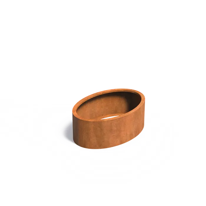 Adezz I Ellipse Pflanzgefäß aus Cortenstahl ohne Boden