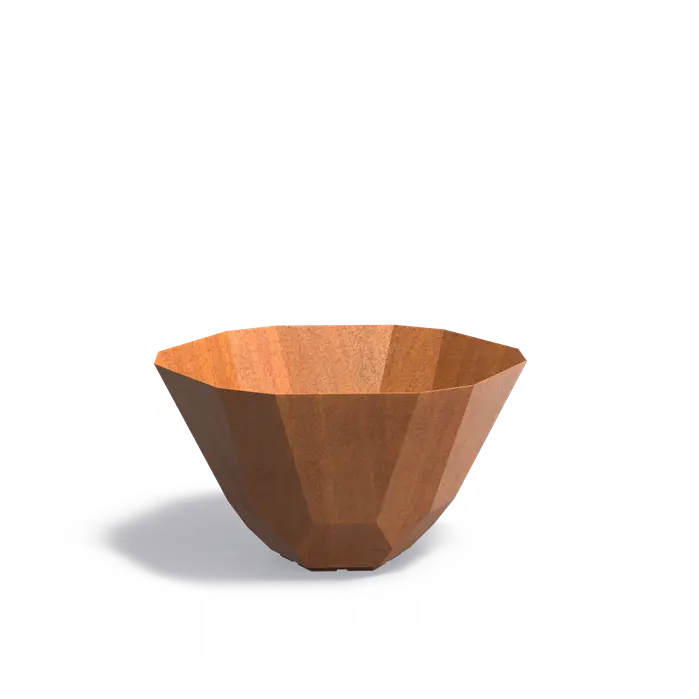 Adezz I Facet Pflanzgefäß aus Cortenstahl