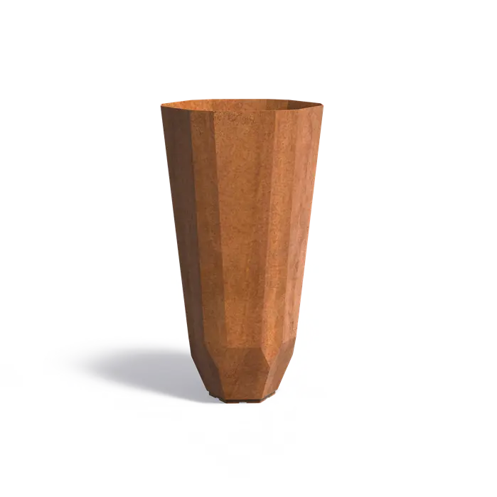 Adezz I Facet Pflanzgefäß aus Cortenstahl