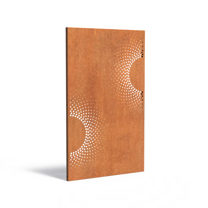 Adezz I Paneele aus Cortenstahl Sonnenmuster