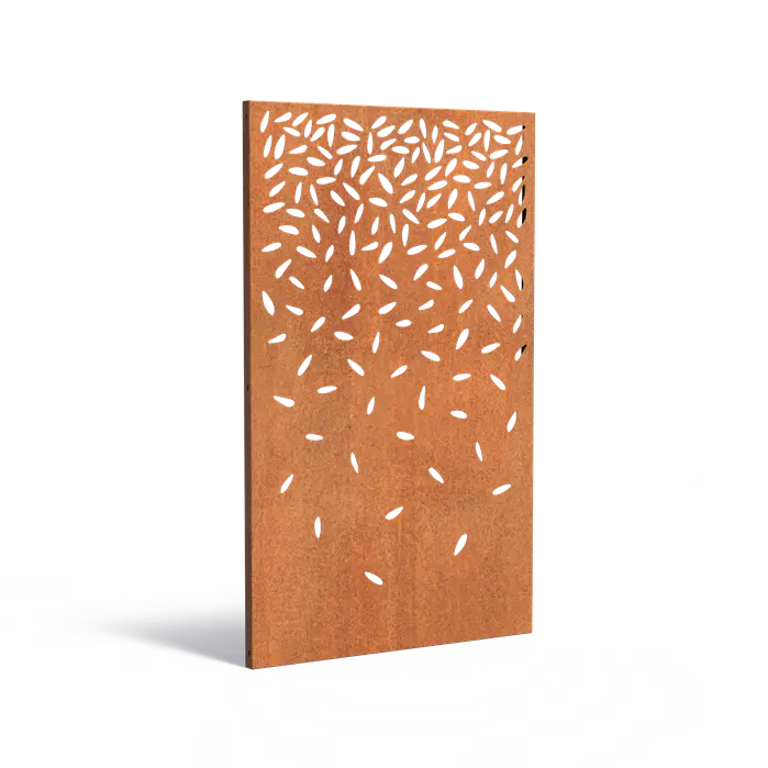 Adezz I Paneele aus Cortenstahl mit Blättermuster