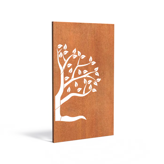 Adezz I Paneele aus Cortenstahl mit Baummuster