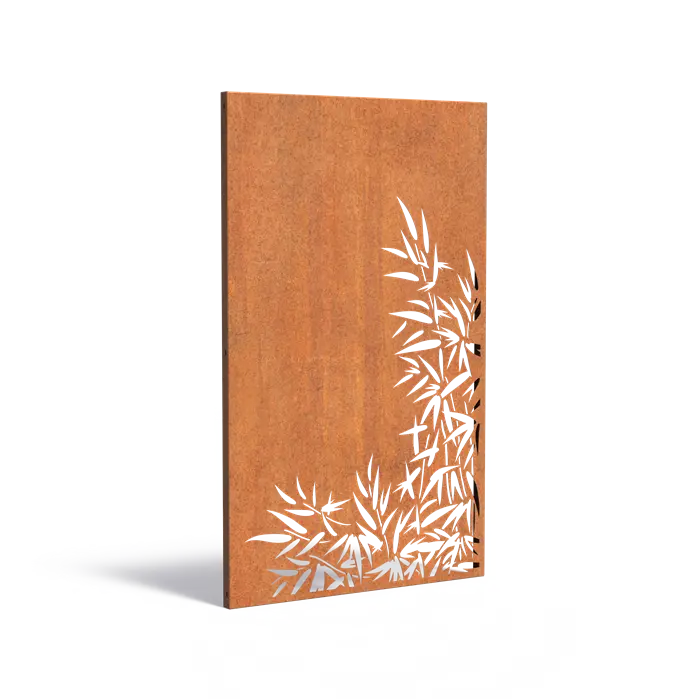 Verleihen Sie Ihrem Garten mit den Cortenstahl-Paneelen einen natürlichen Charme. Das Bambusmuster ist sowohl ästhetisch als auch praktisch. Die Paneele sind wetterbeständig und einfach zu montieren.