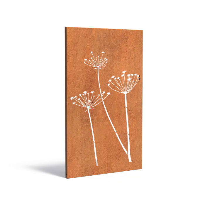 Adezz I Paneele aus Cortenstahl Blumenmuster