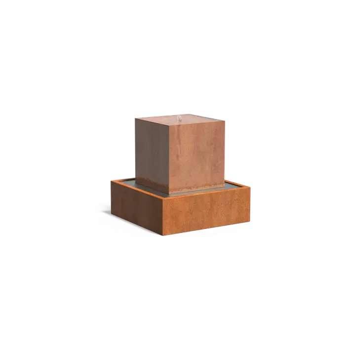 Adezz I Wasserblock aus Corten mit LED und Pumpe