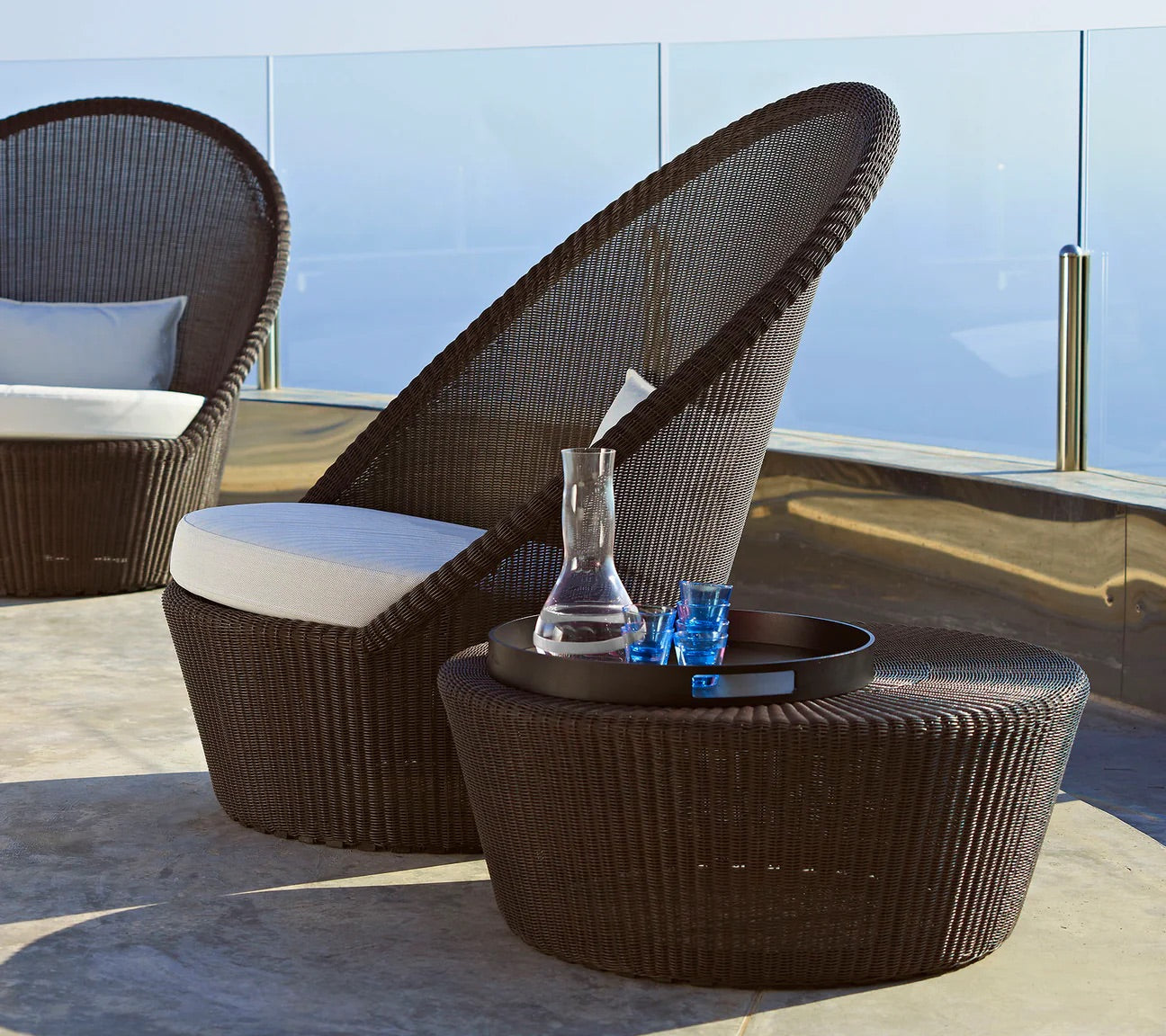 Cane-Line I Kingston Sonnenstuhl mit Rädern