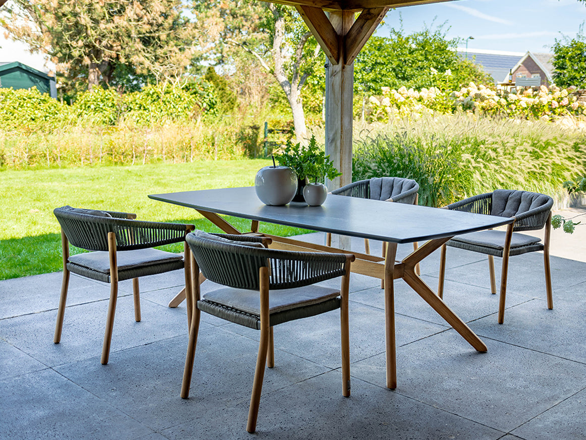 Traditional Teak I Carmen Esstisch mit Keramikplatte, rechteckig