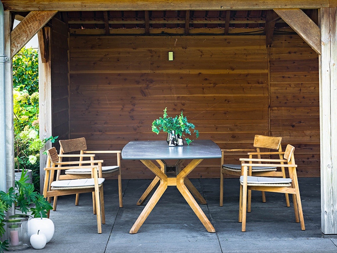 Traditional Teak I Carmen Esstisch mit Keramikplatte, rechteckig