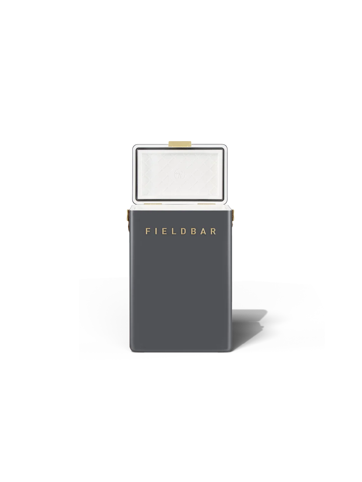 Fieldbar Drinks Box Kühlbox Oyster Grey geöffnet mit Innenraum
