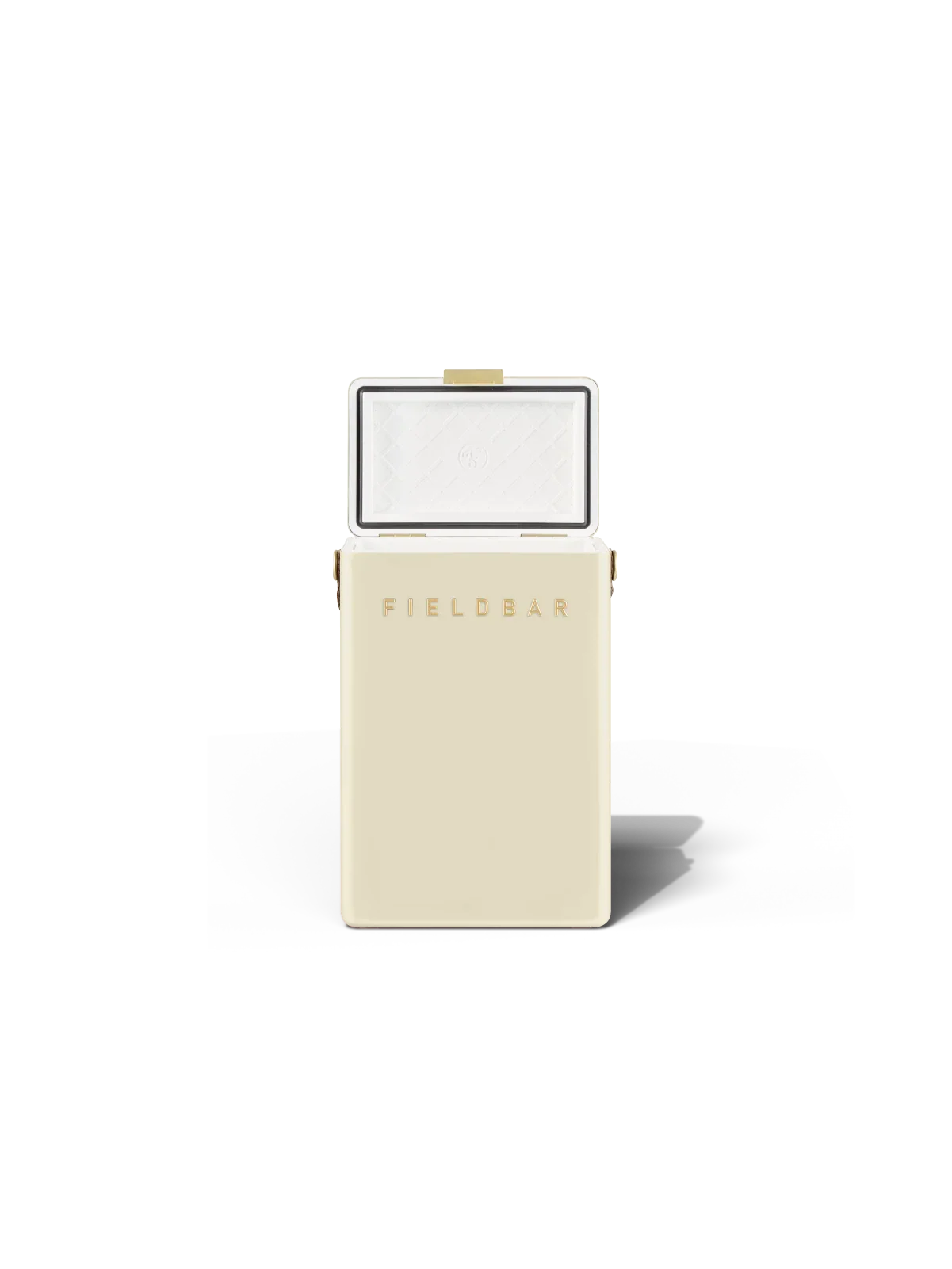 Fieldbar Drinks Box Kühlbox Safari White geöffnet mit Innenraum