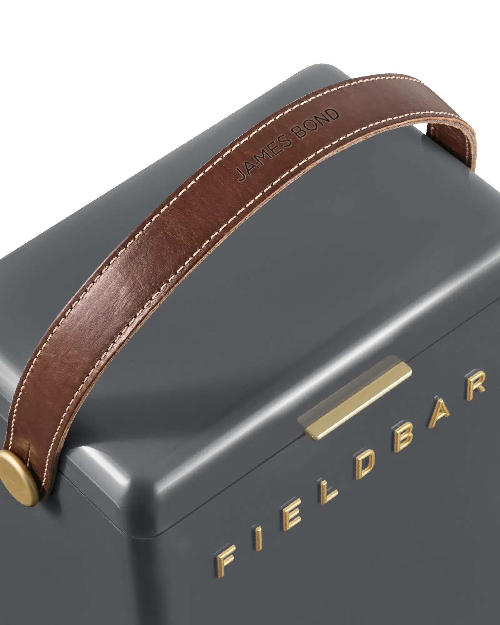 Fieldbar Drinks Box Oyster Grey mit Personalisierung am Griff