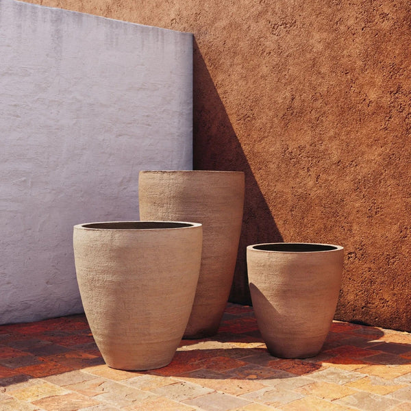 Domani Graz Topf Ø60 × H64 cm, Ton, rot, stilvolle Terrasse