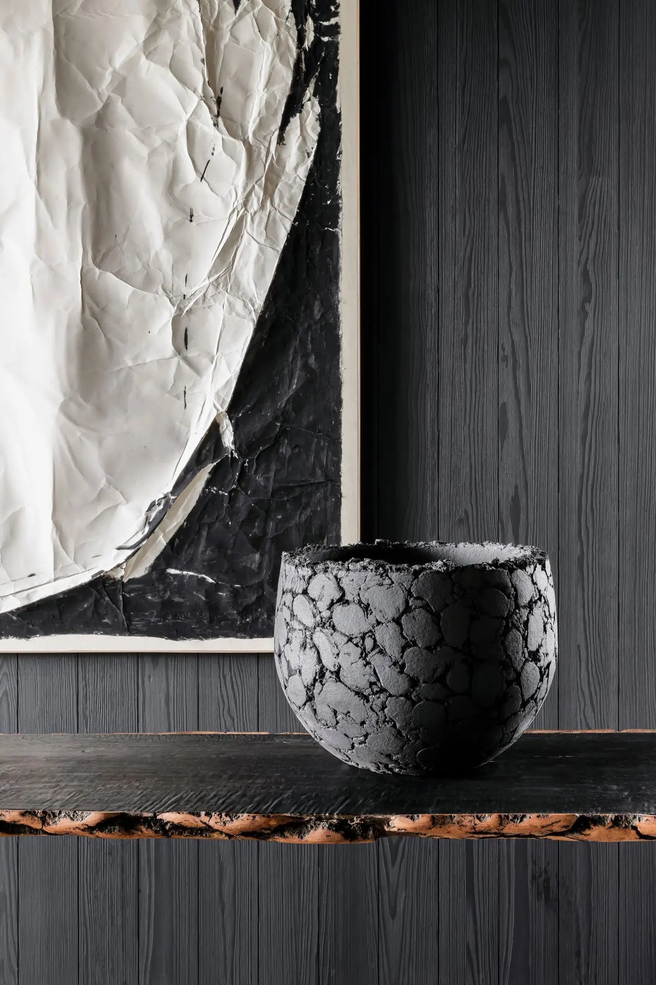 Domani Lava Pflanzgefäß Terracotta Braun Ø62×47 cm, strukturierte Oberfläche, langlebig