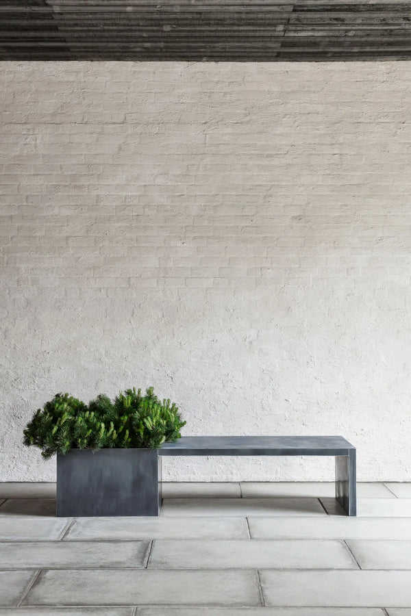 Domani Zinc In/Out bench with planter