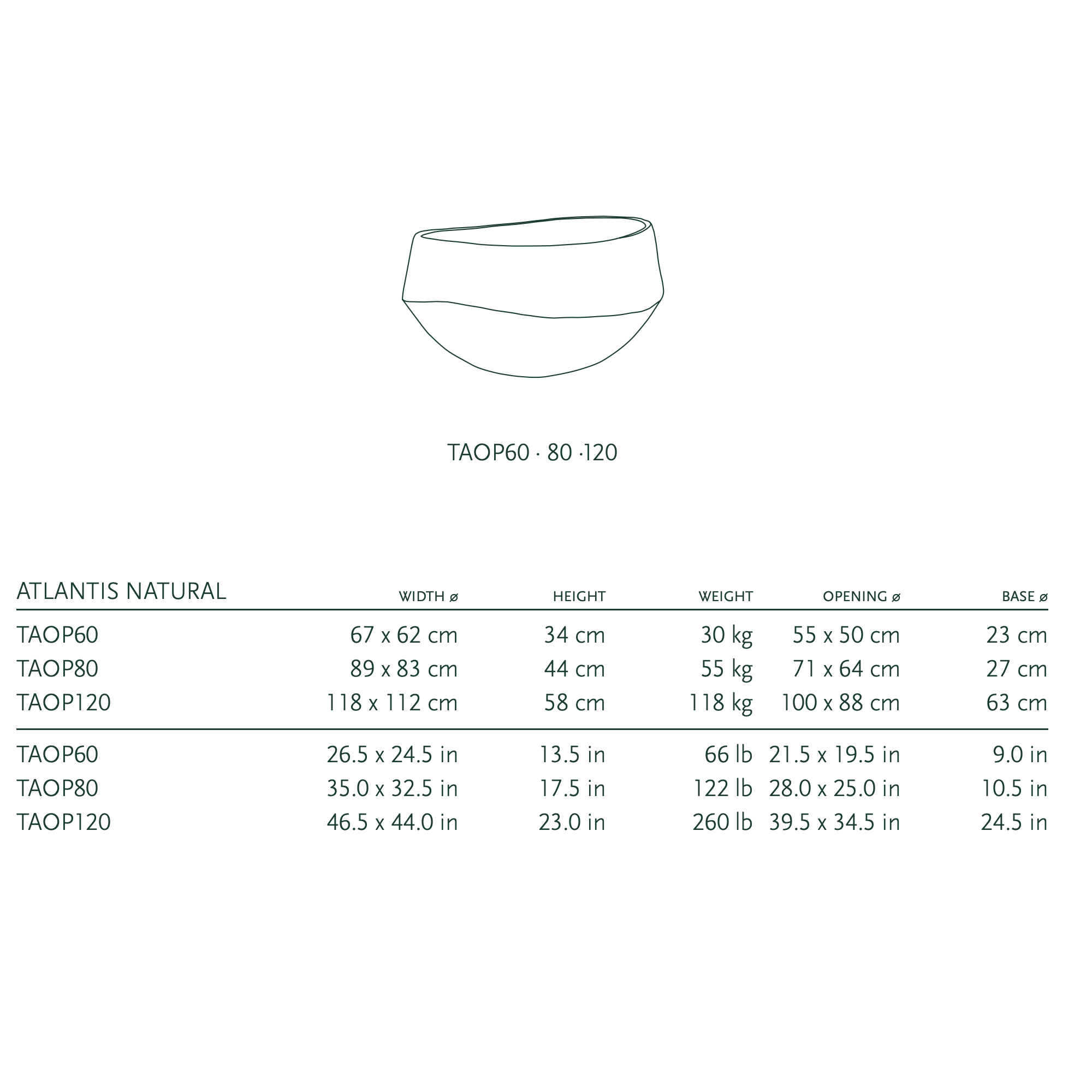 Domani Atlantis planter Ø60–120 cm