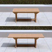 Garten-Stuhl Teak-Ausziehtisch 180/240 cm – ausziehbar, mit Sonnenschirmloch, aus SVLK-Teak